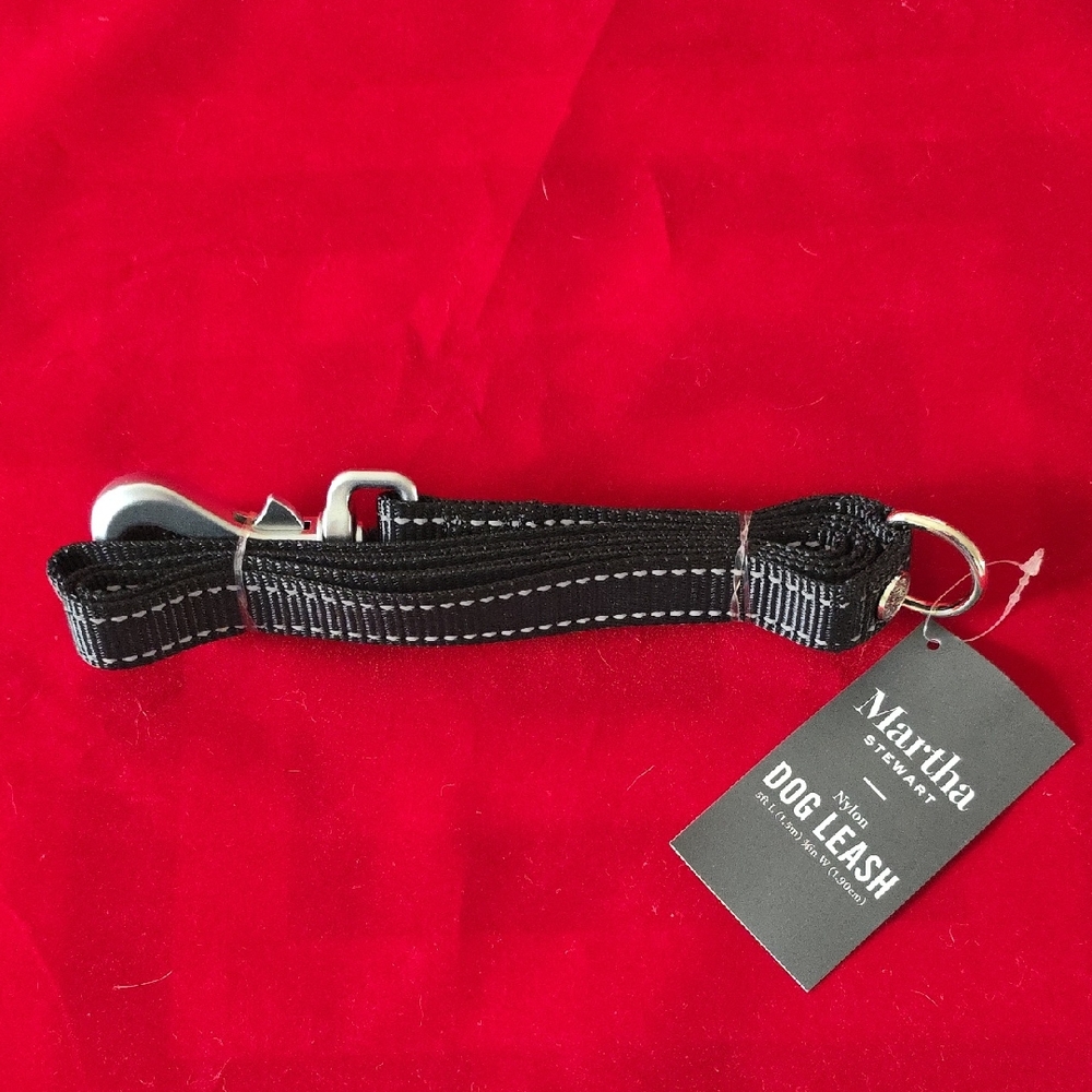 Martha Stewart - 5 Ft DOG LEASH - Black - New